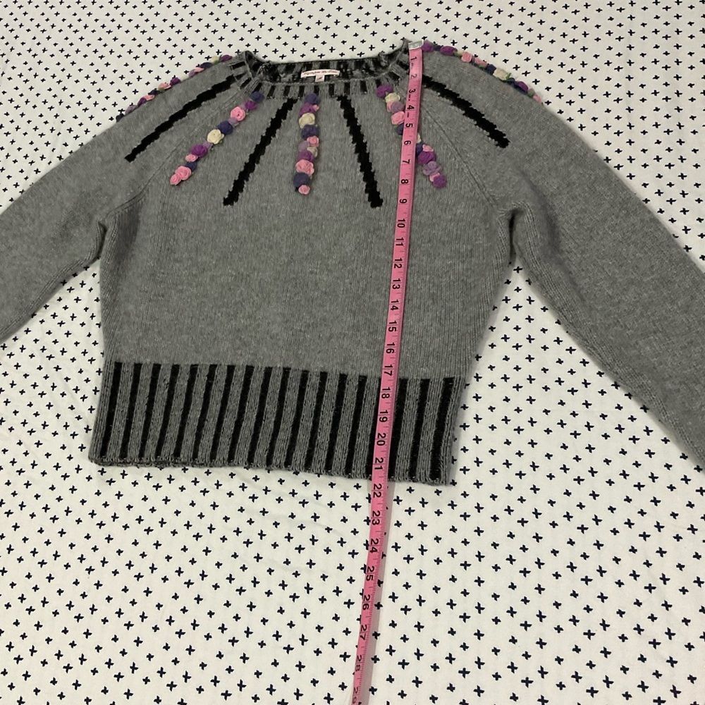 Olympia Le-Tan Cashmere Margot Embroidered Sweater in Grey Medium - Picture 10 of 15